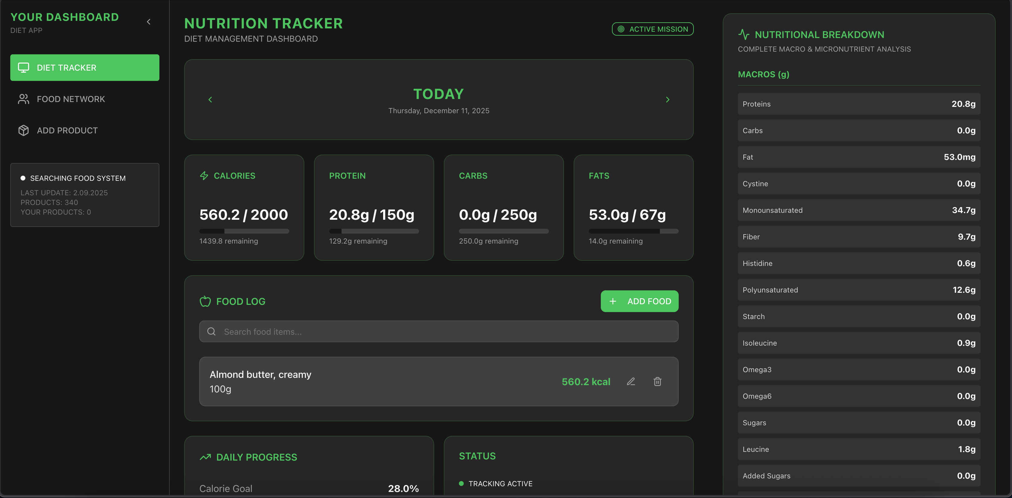 NutriApp - Main product screenshot demonstrating key features and user interface