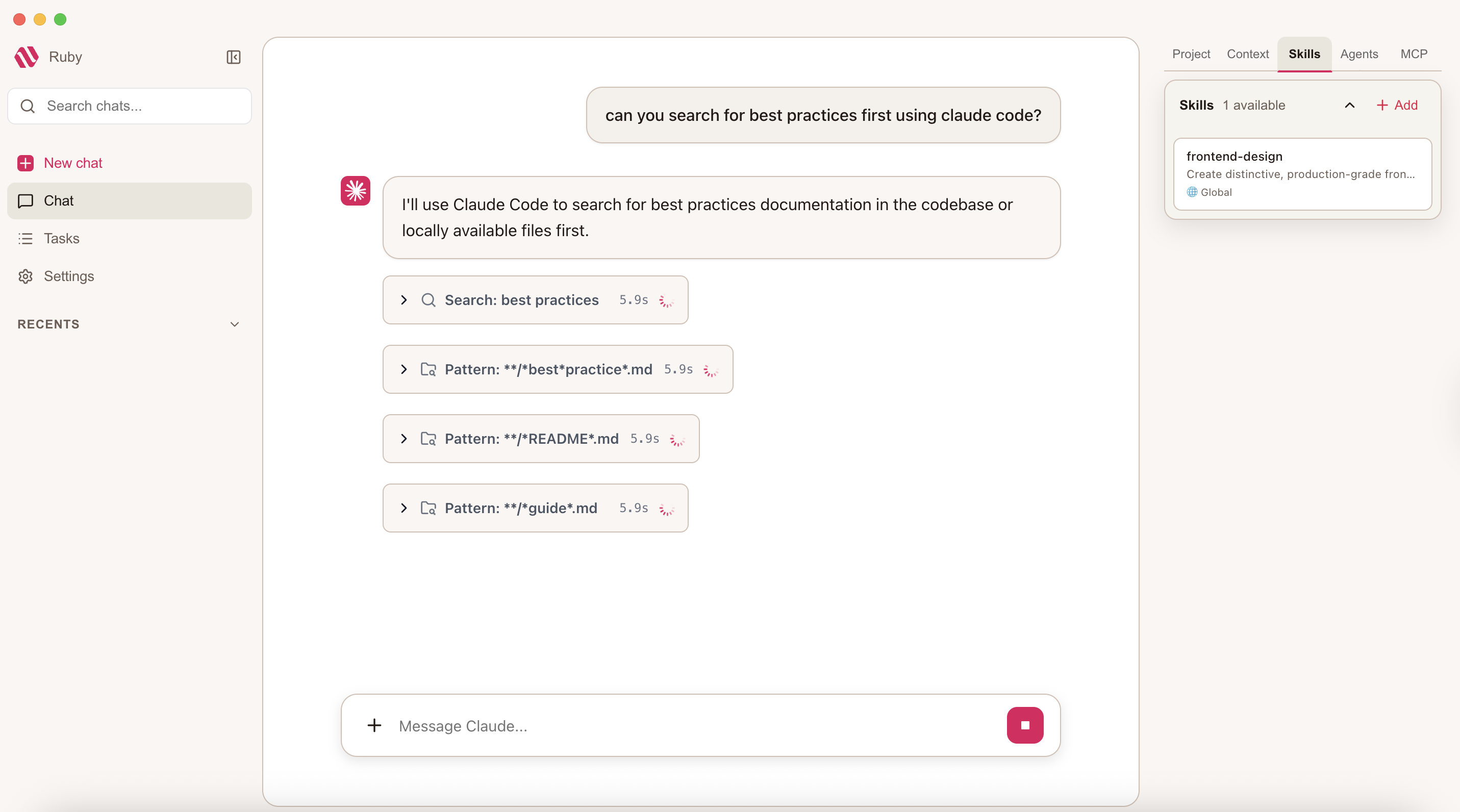 Ruby - Main screenshot showing features and interface