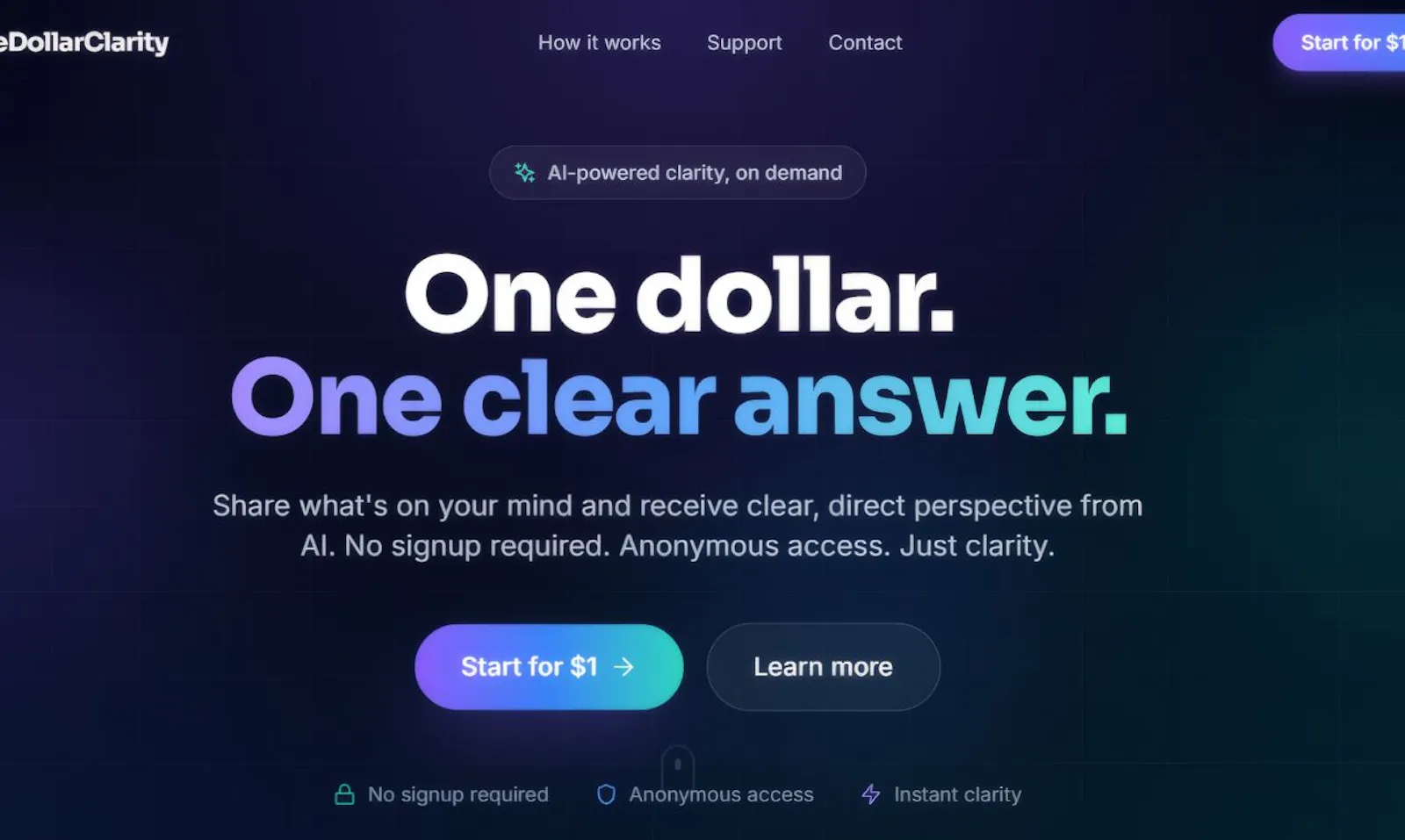 One Dollar Clarity screenshot 1