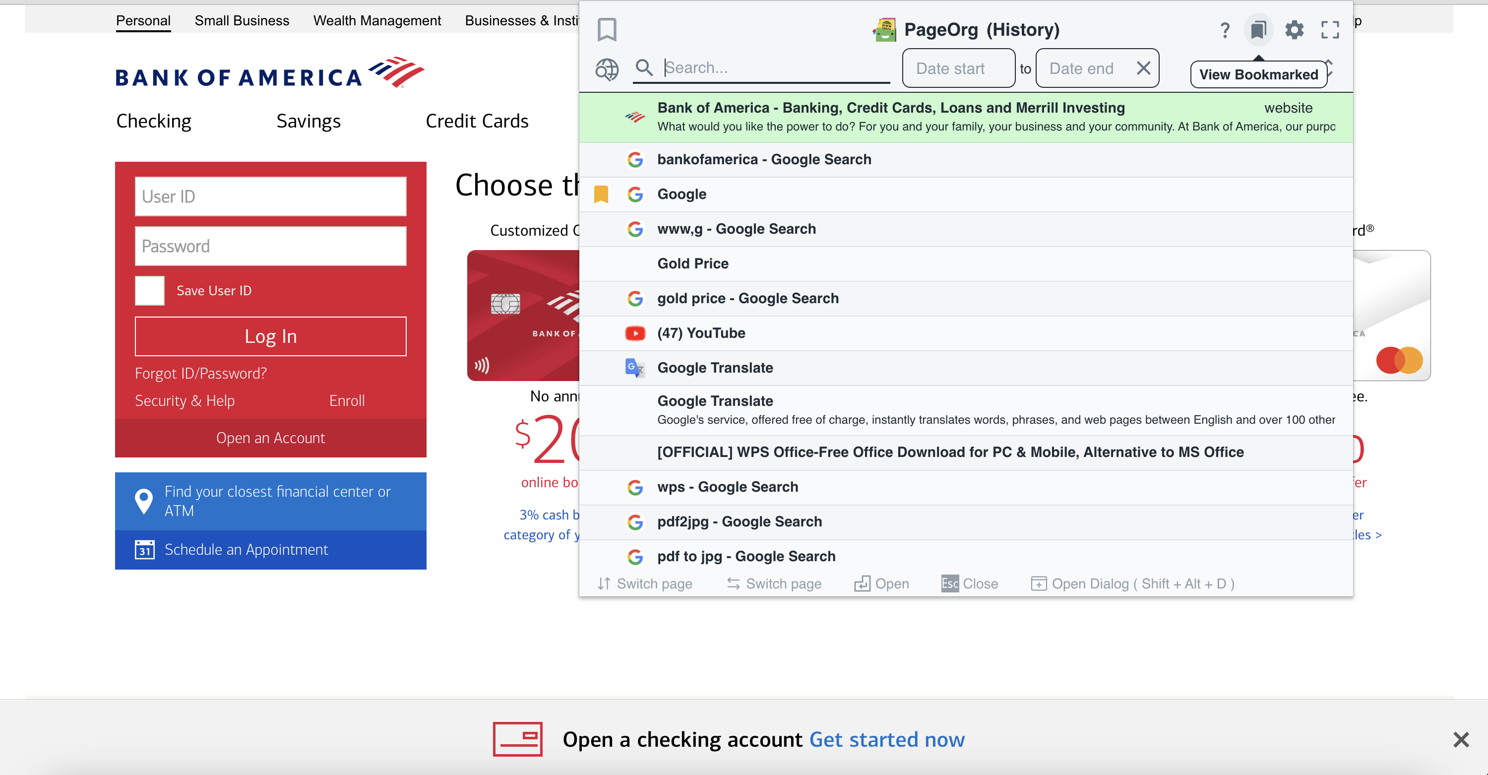 Média Pageorg |Bookmark & ​​ViewHistory Manager 2