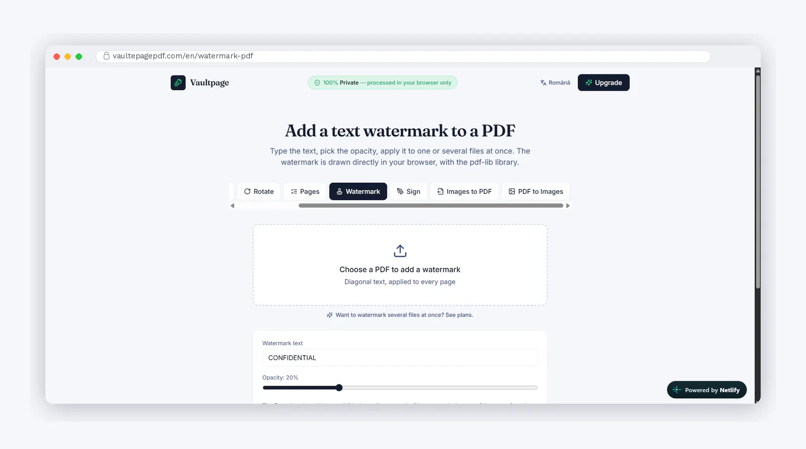 Vaultpage — 8 PDF tools. 100% Private gallery image