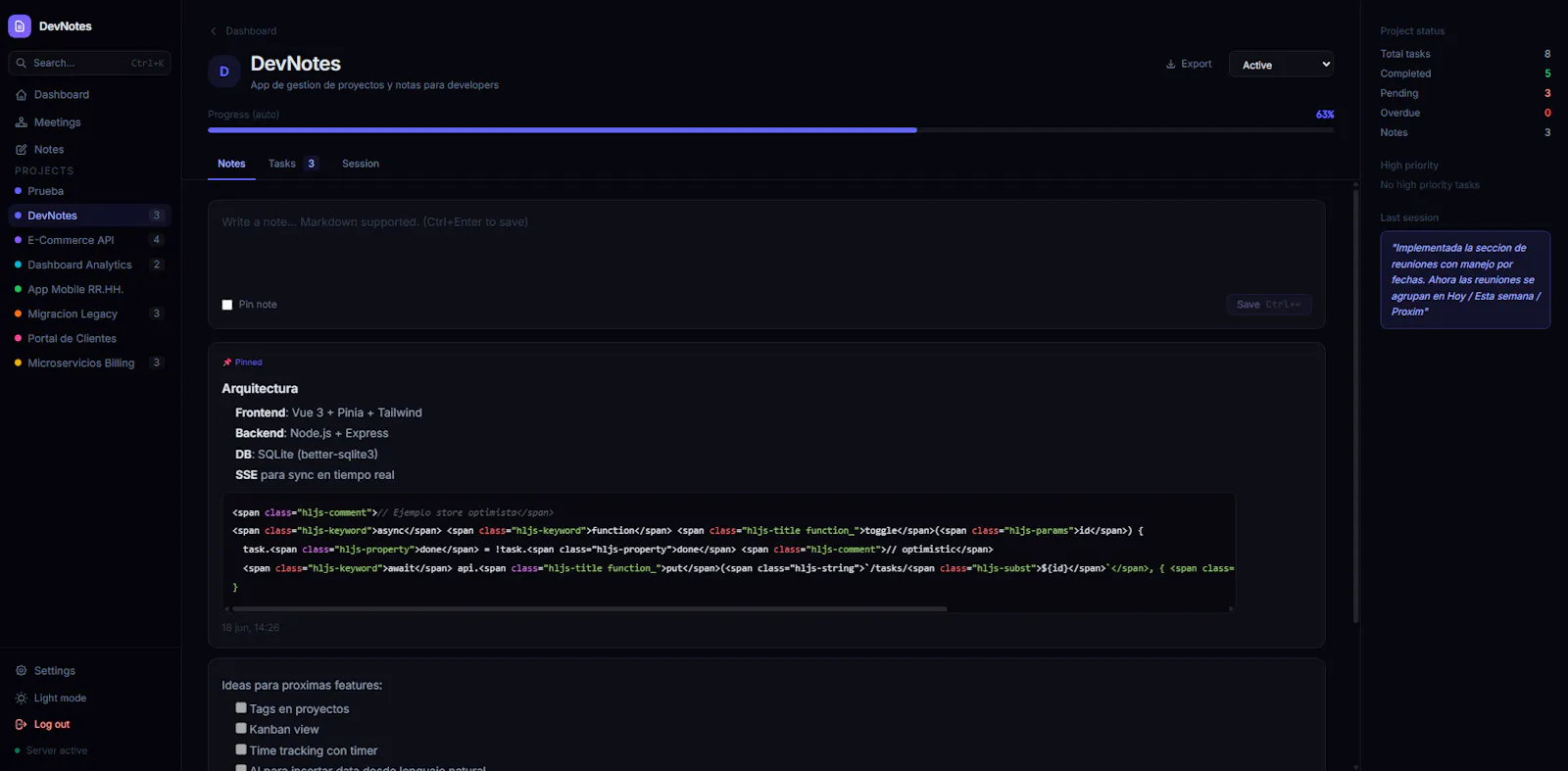 DevNotes screenshot 5