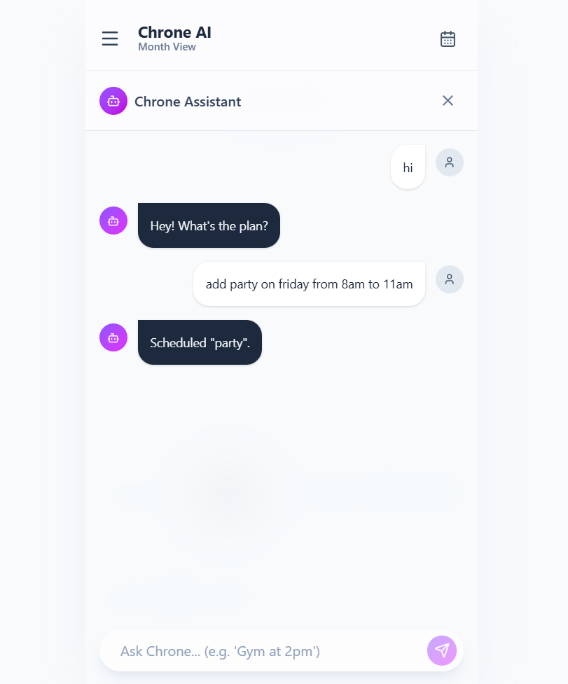 Chrone AI - Main product screenshot demonstrating key features and user interface