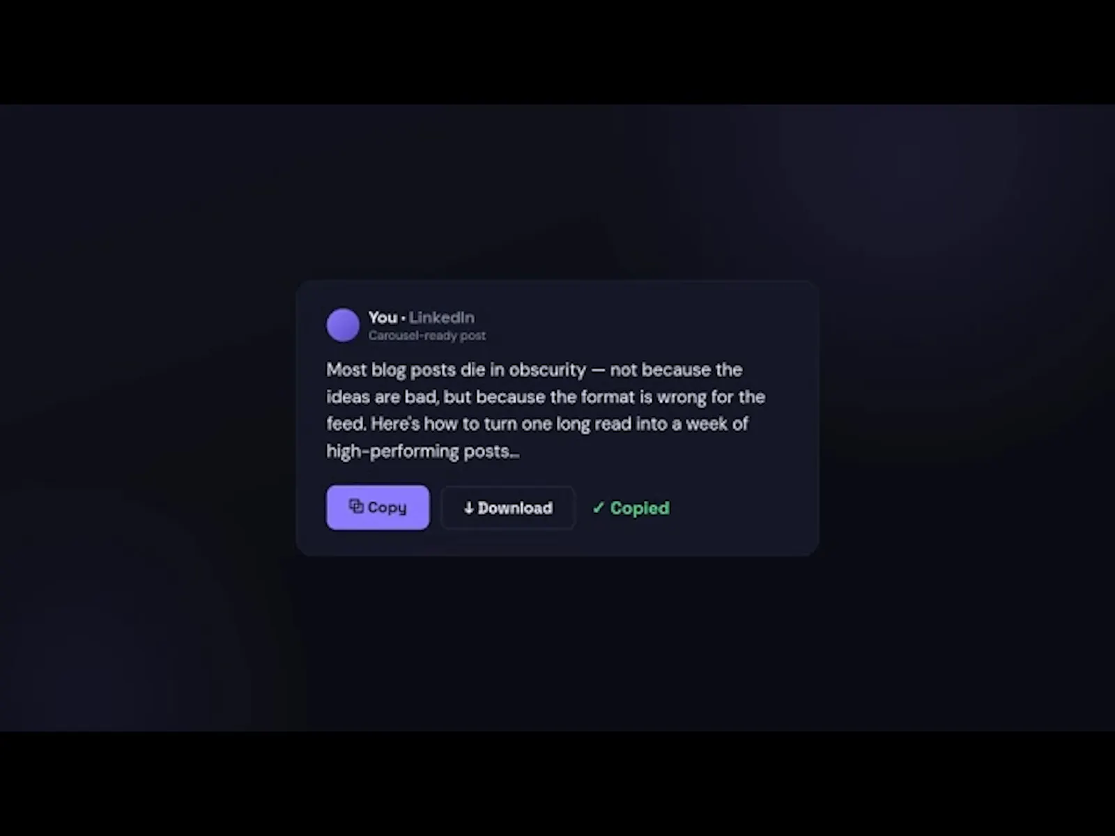 Postcraft Turn Content Into Viral Posts screenshot 1 (video preview)