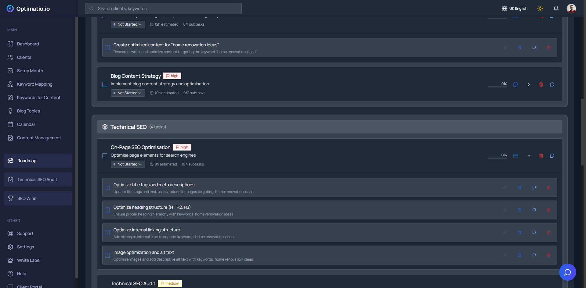 Optimatio.io - Screenshot 3 showing product features and functionality