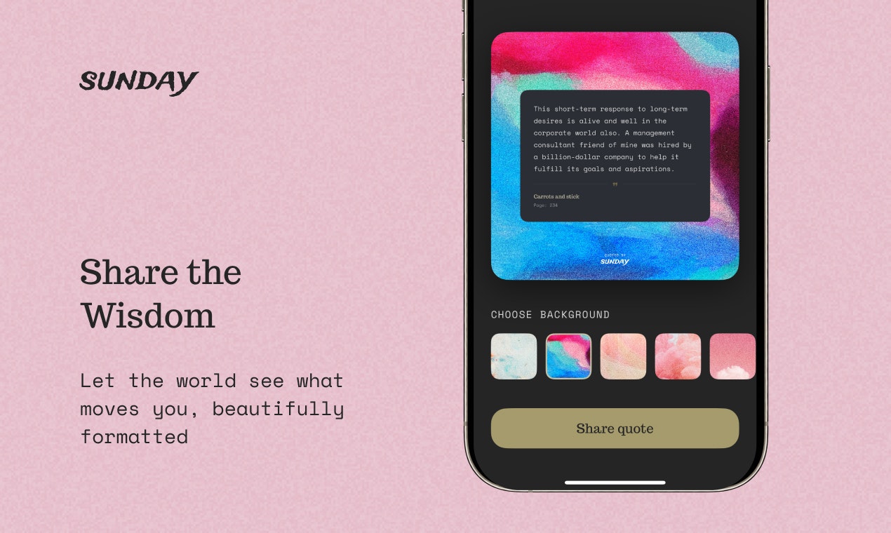 Sunday - The book Quotes Collector - Screenshot 4 showing product features and functionality