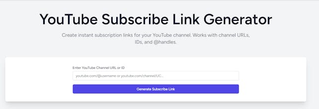 YouTube Subscribe Link Generator gallery image