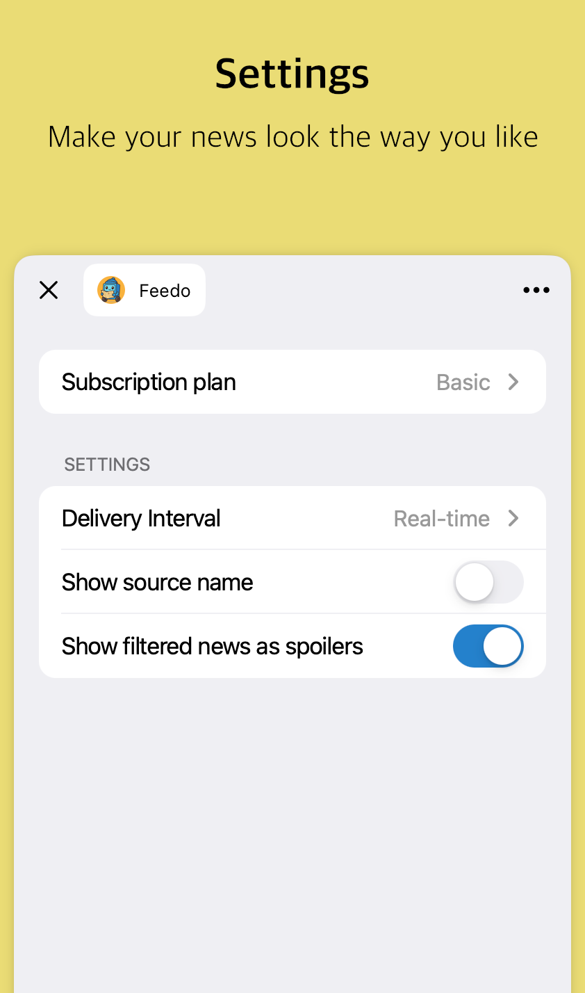 Feedo — Your news, delivered to Telegram gallery image