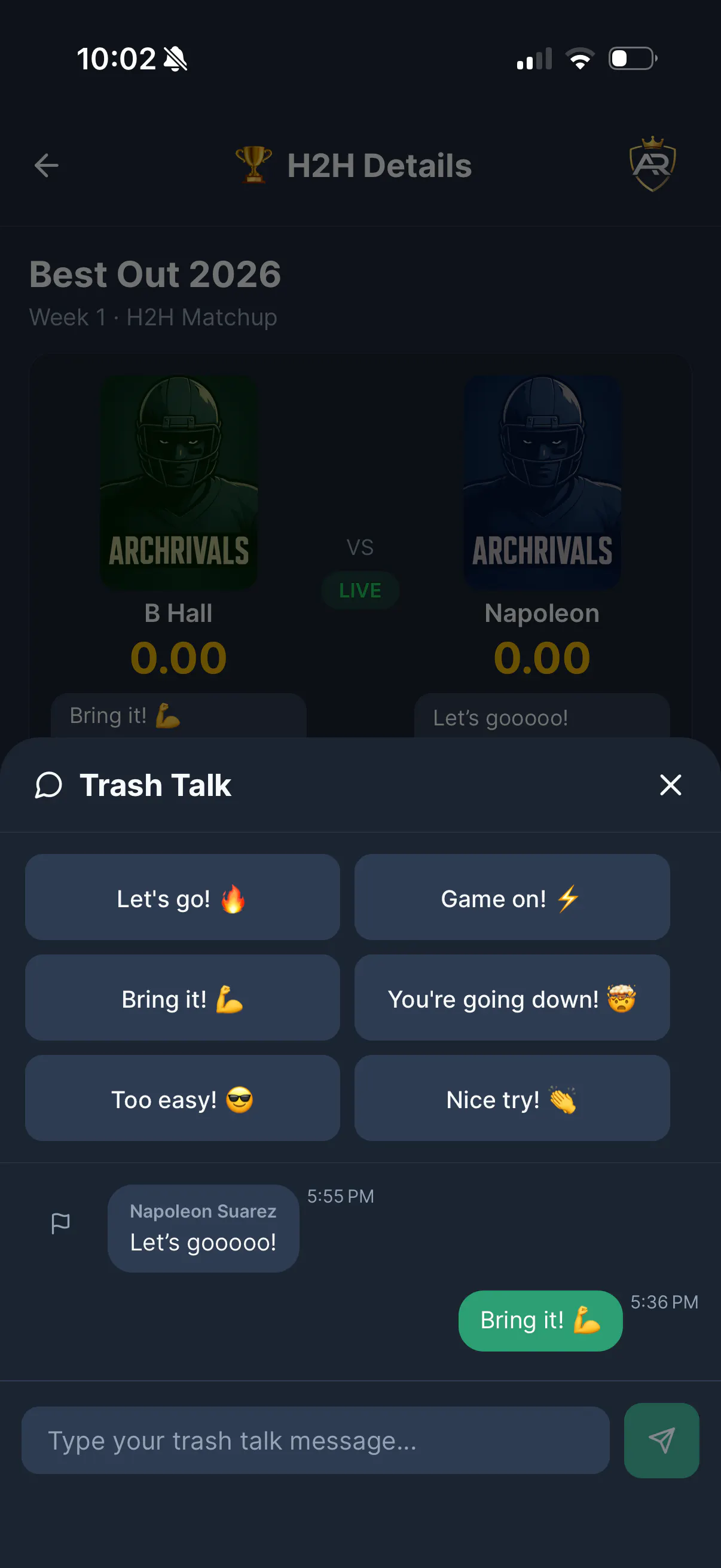 ArchRivals Fantasy Football App gallery image