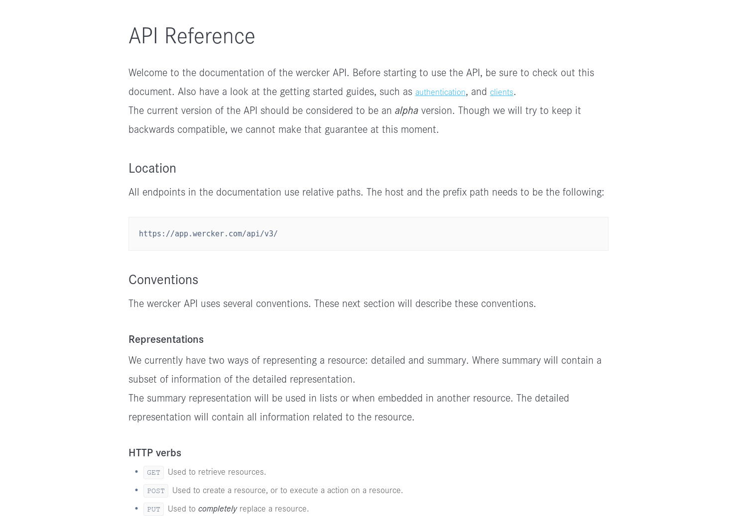 Wercker API