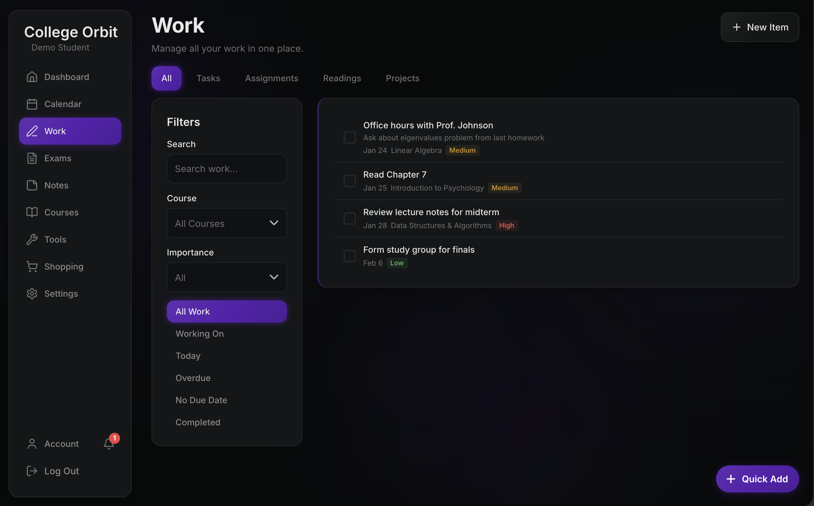 College Orbit - Screenshot 4 showing product features and functionality