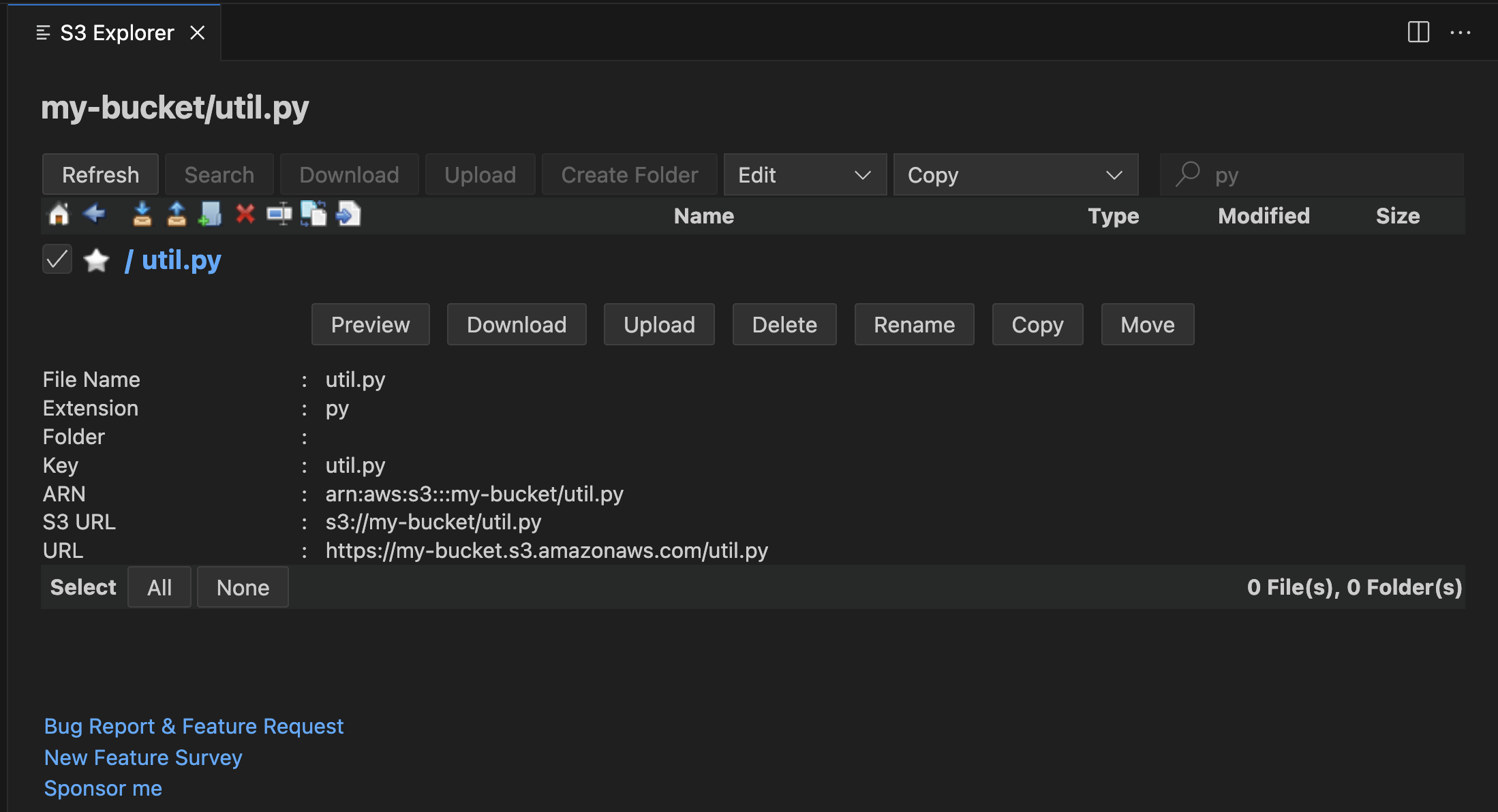 AWS S3 Extension for Visual Studio Code - Screenshot 5 showing product features and functionality