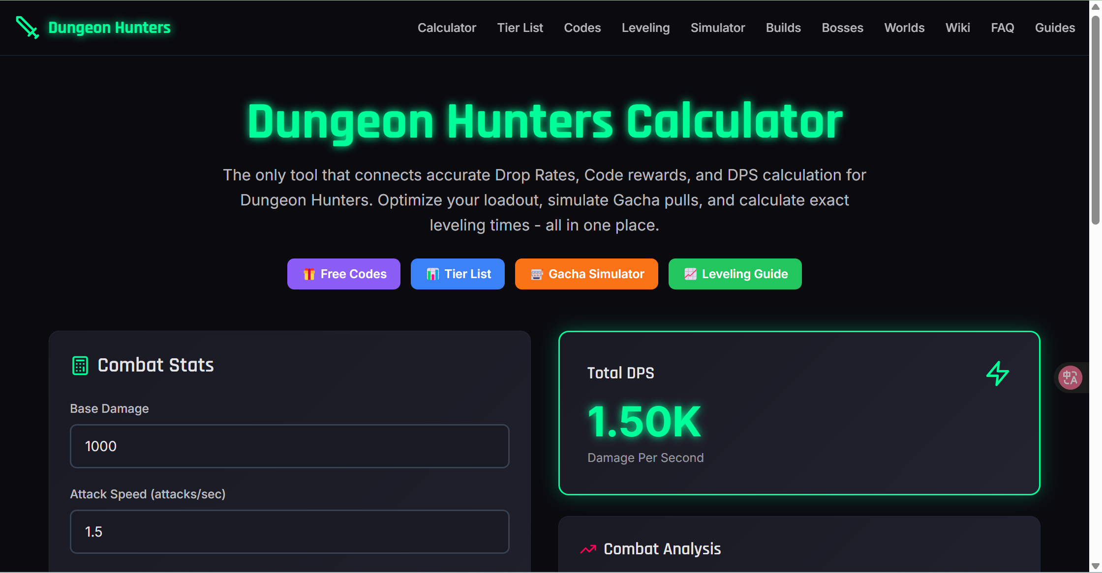 Dungeon Hunters Calculator gallery image