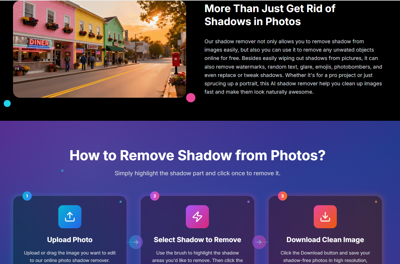 Remove Shadow from Photo gallery image