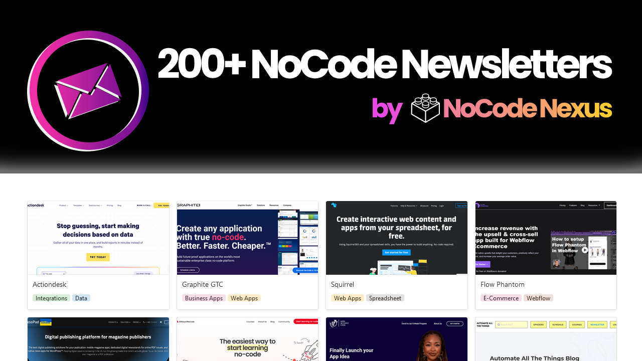 Mídia 1 de Boletins de Nocode - 200 boletins de Nocode para interagir com seus criadores