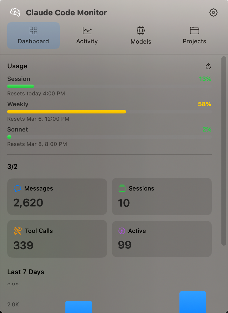 ClaudeCodeMonitor - Screenshot 2 showing product features and functionality
