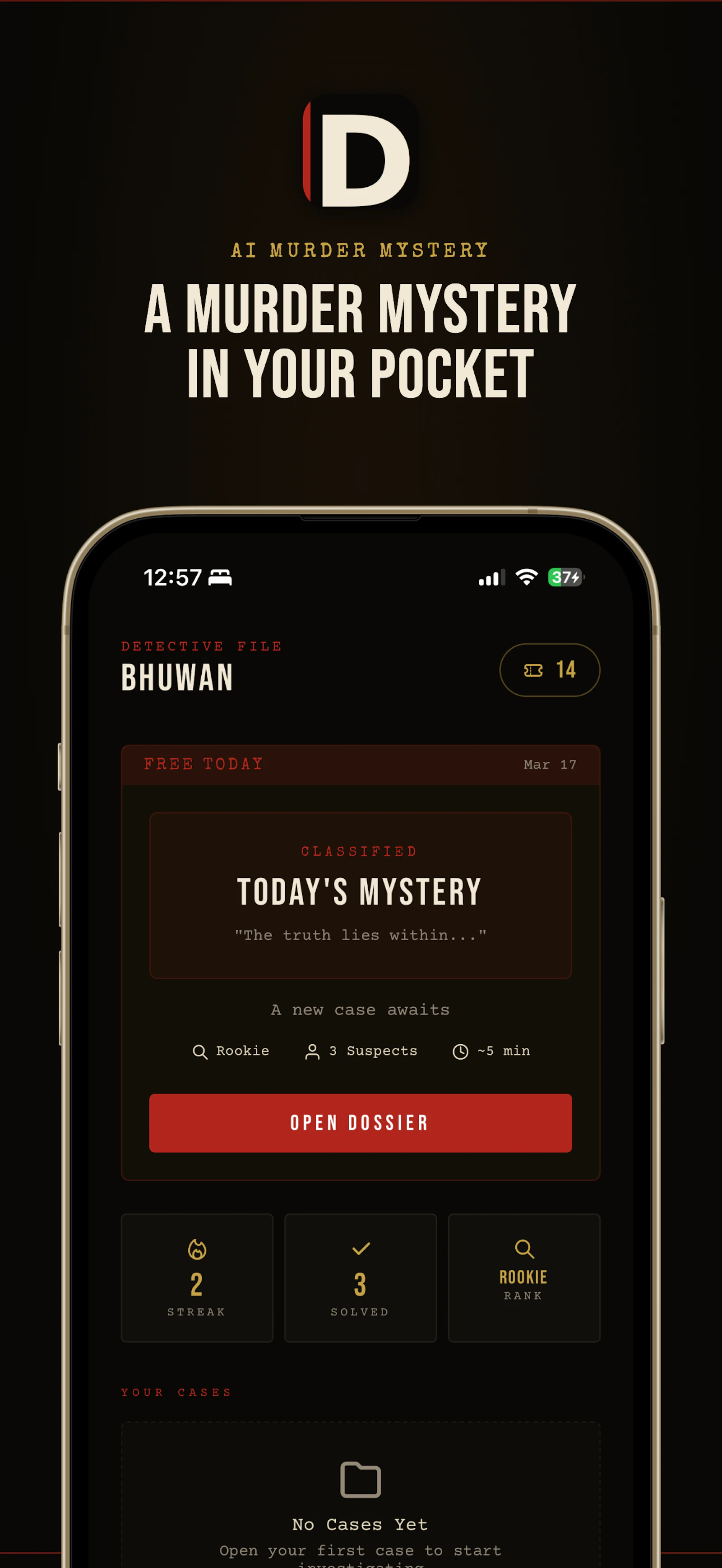 Dossier — Solve Unique Murder Mysteries screenshot 1