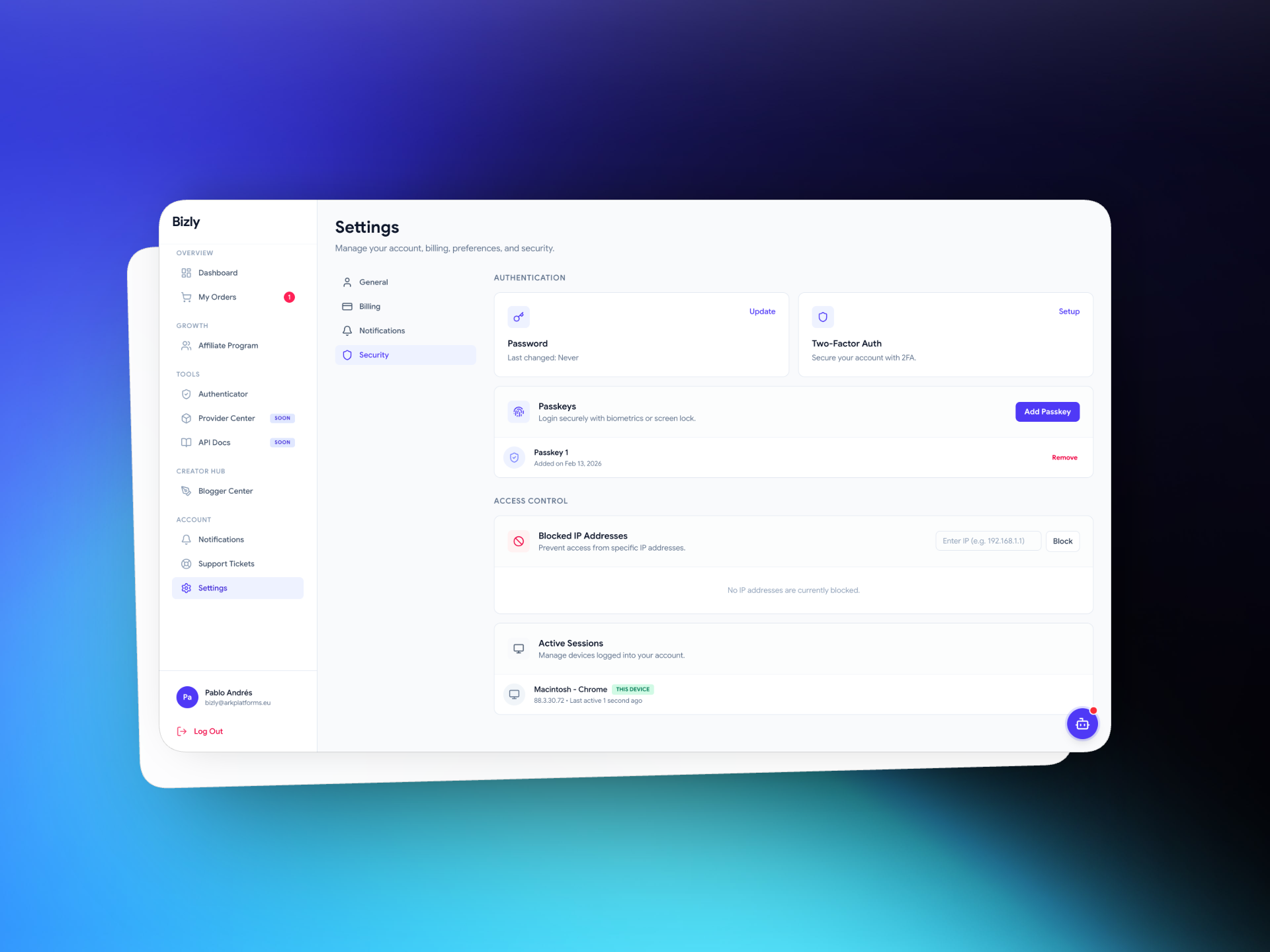 Bizly - Screenshot 2 showing product features and functionality