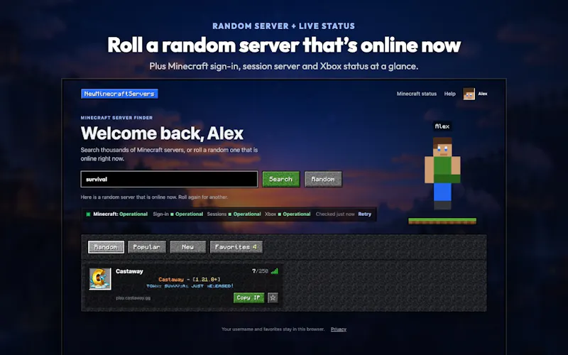 NewMinecraftServers screenshot 5