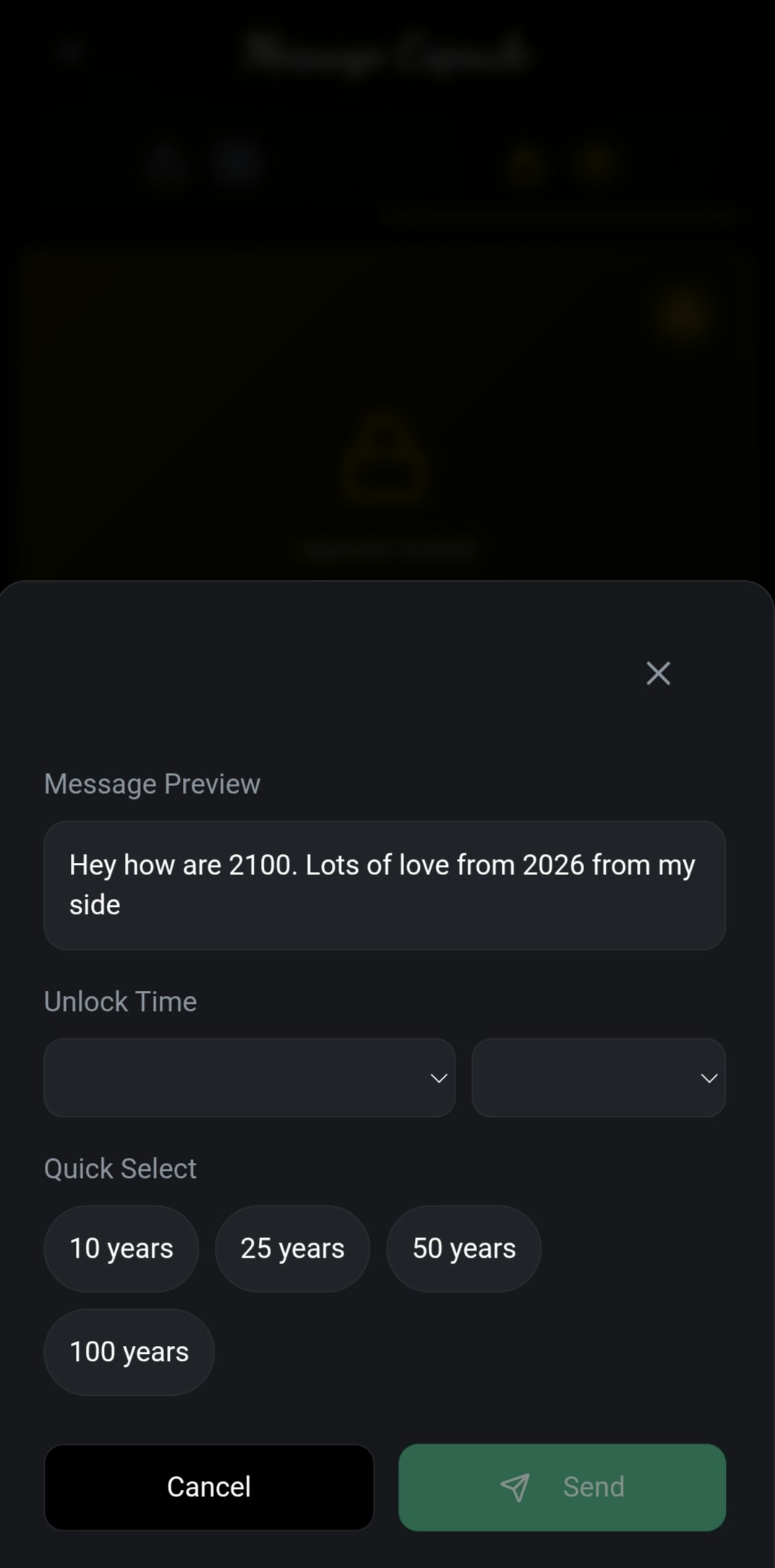Message Capsule - Screenshot 3 showing product features and functionality