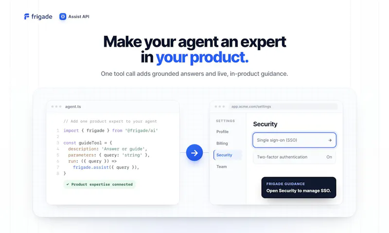 Frigade Assist API screenshot 2