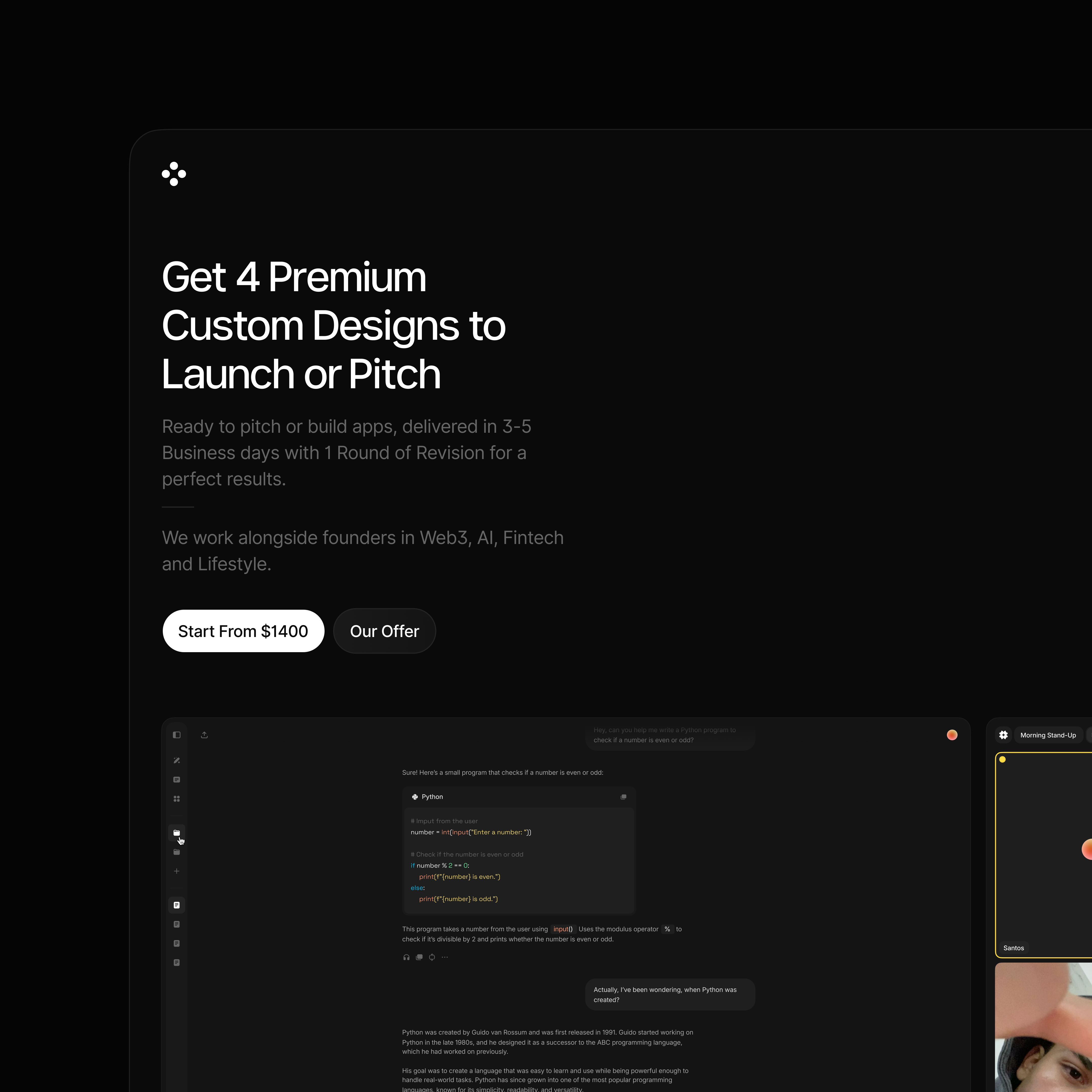App Studio - Holen Sie sich 4 benutzerdefinierte Designs für mobile oder Web -Apps zum Starten oder Pitch! Medien 1