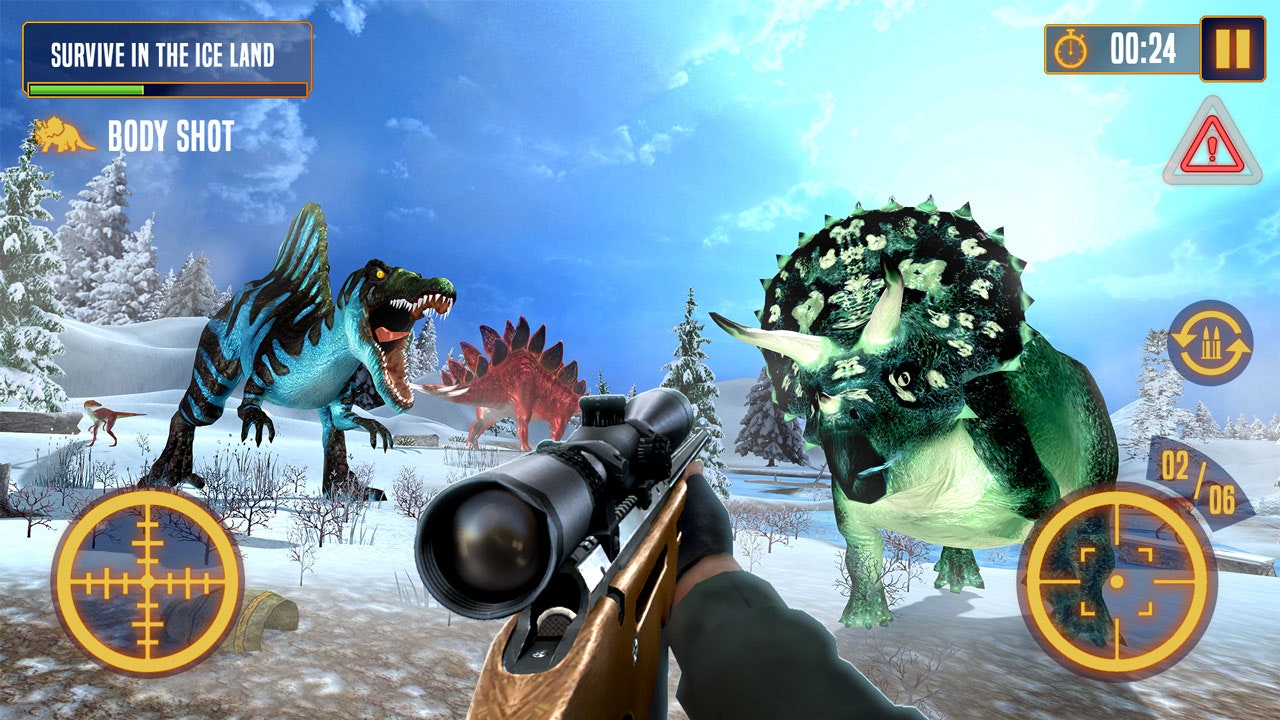 Play Dinosaur Hunter Survival  Free Online Games. KidzSearch.com