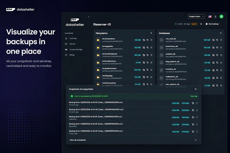 Datashelter screenshot 2
