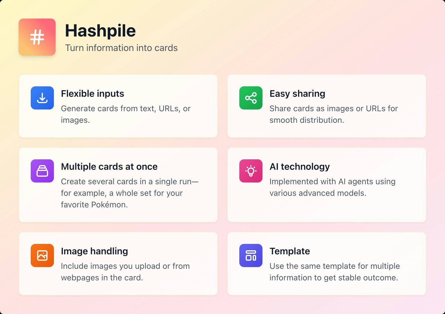 Média Hashpile - Transformez les informations en cartes avec l'IA 1