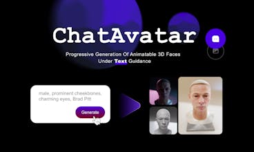 ChatAvatarの完成度の高いデザインを使用して、視覚的に魅力的な3Dアバターを作成してください。