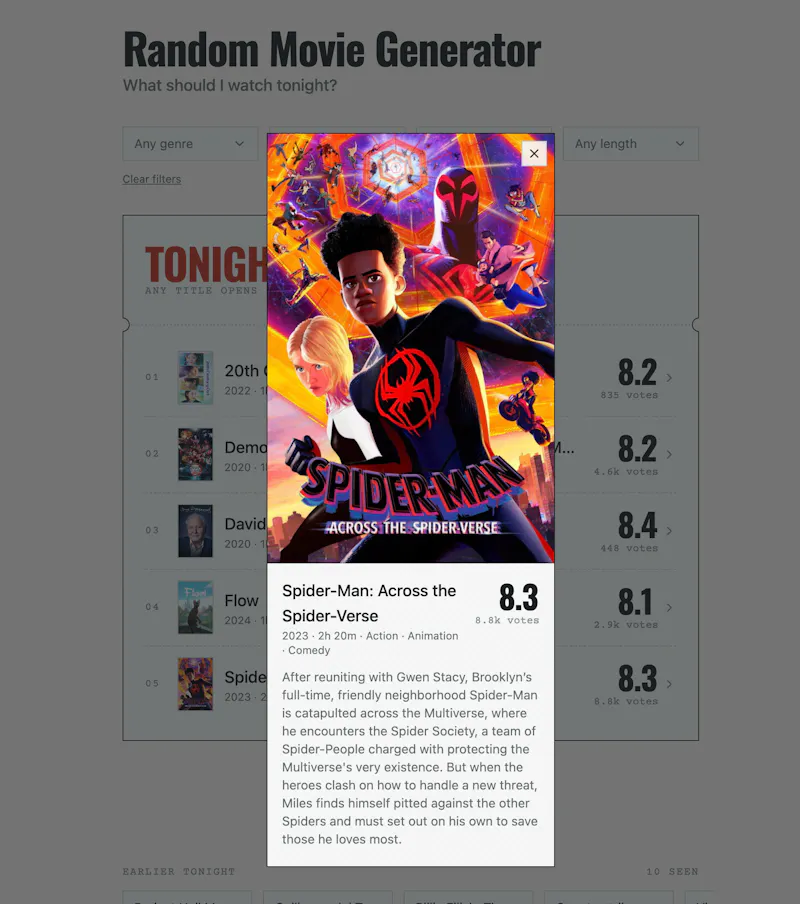Random Movie Generator screenshot 4