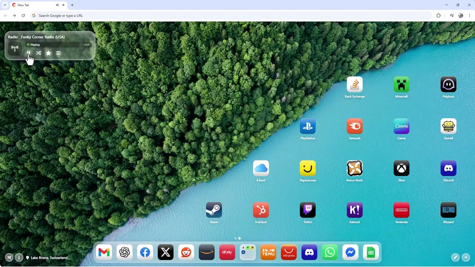 CentralTab — New Tab Browser Extension screenshot 1 (video preview)