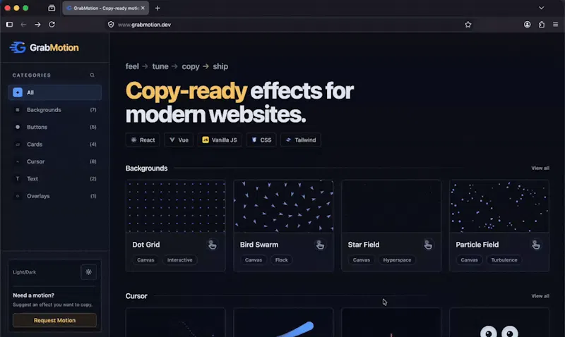 GrabMotion screenshot 1 (video preview)