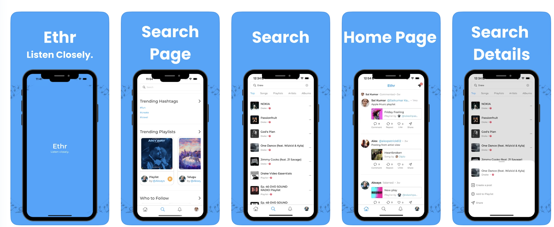 Média Musique ethr - Un flux social où les chansons déclenchent des conversations. 1
