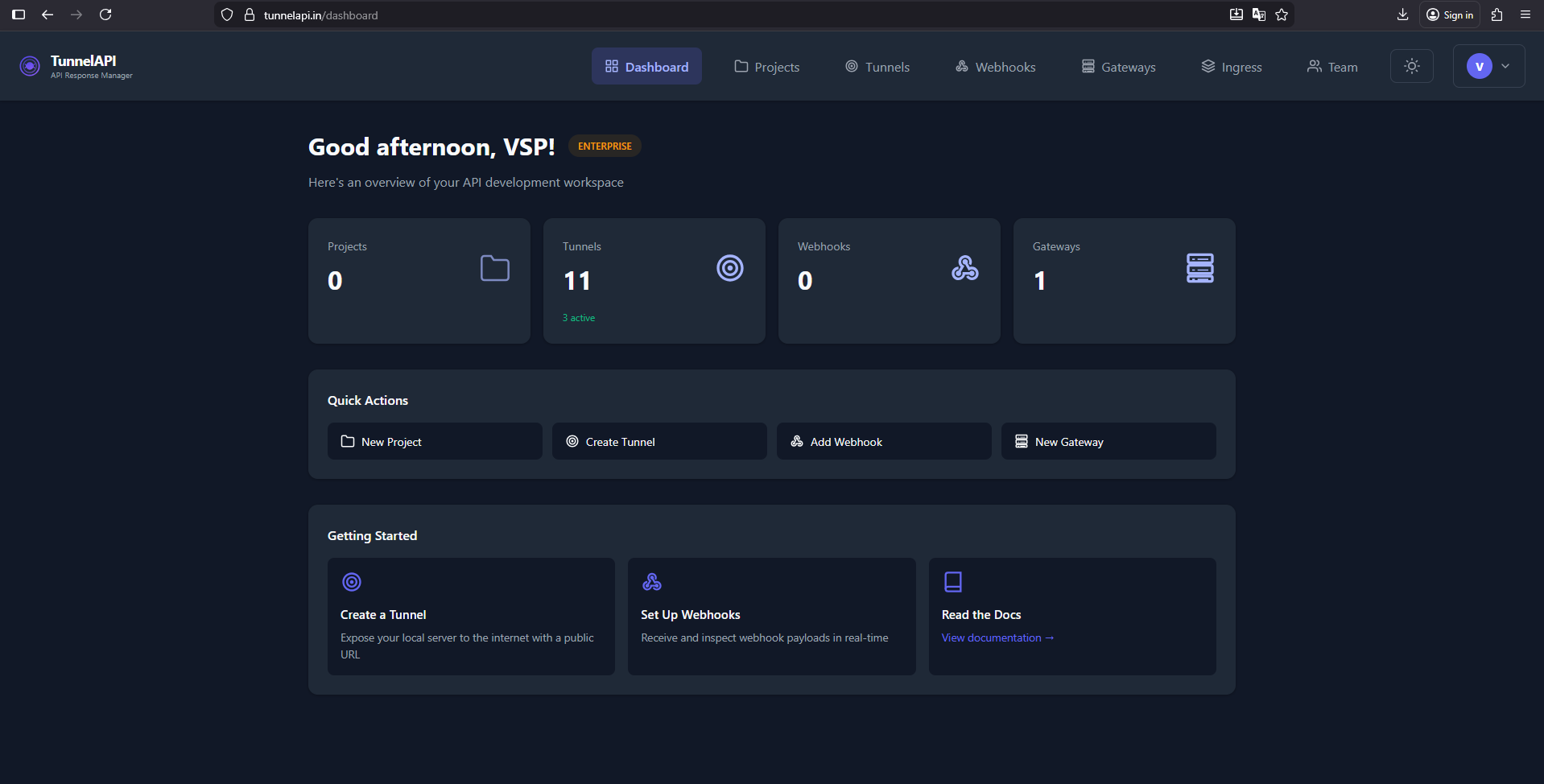 TunnelAPI - Screenshot 2 showing product features and functionality
