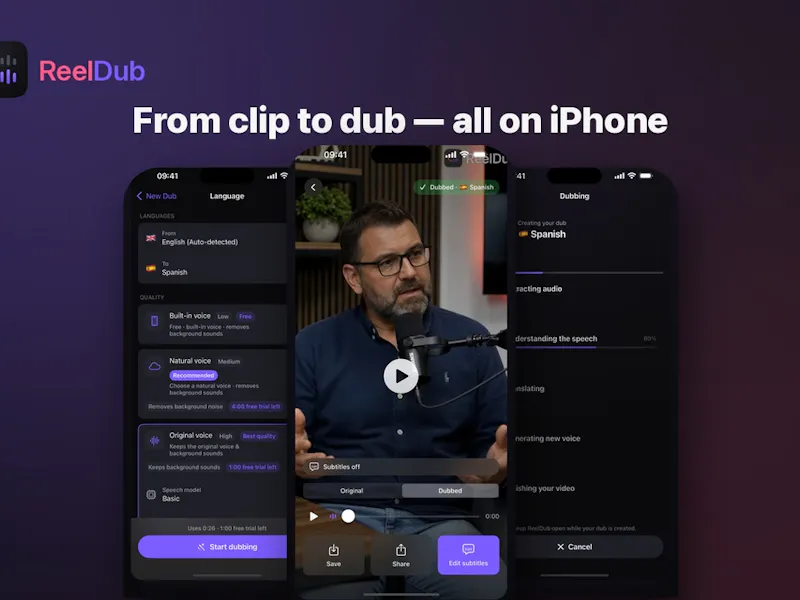 ReelDub screenshot 1 (video preview)