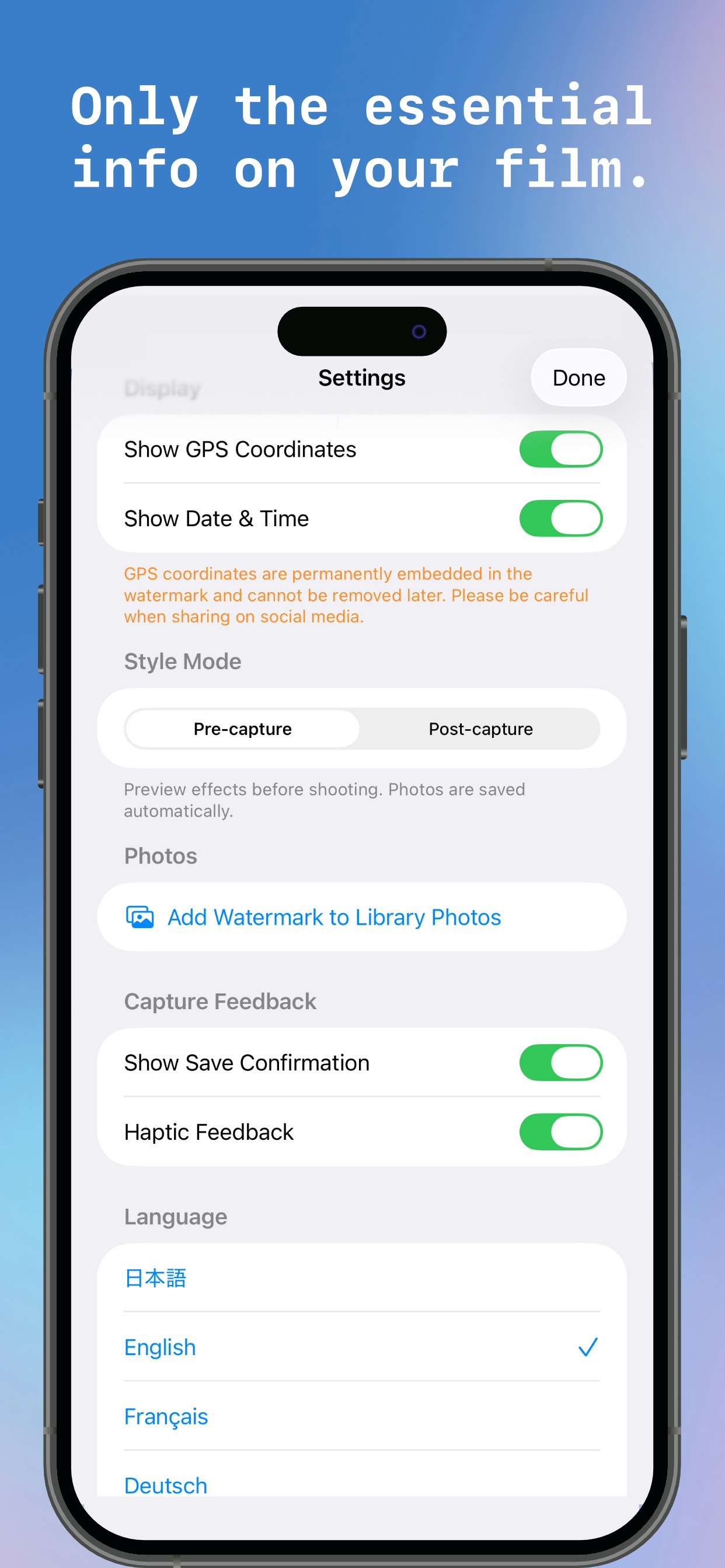 Ano Camera - Screenshot 4 showing product features and functionality