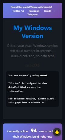 My Windows Version - Screenshot 2 showing product features and functionality