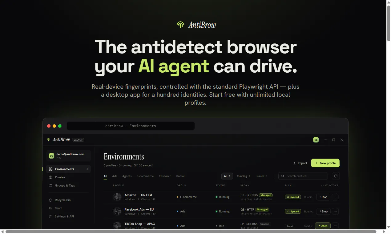 AntiBrow (npm: anti-detect-browser) gallery image