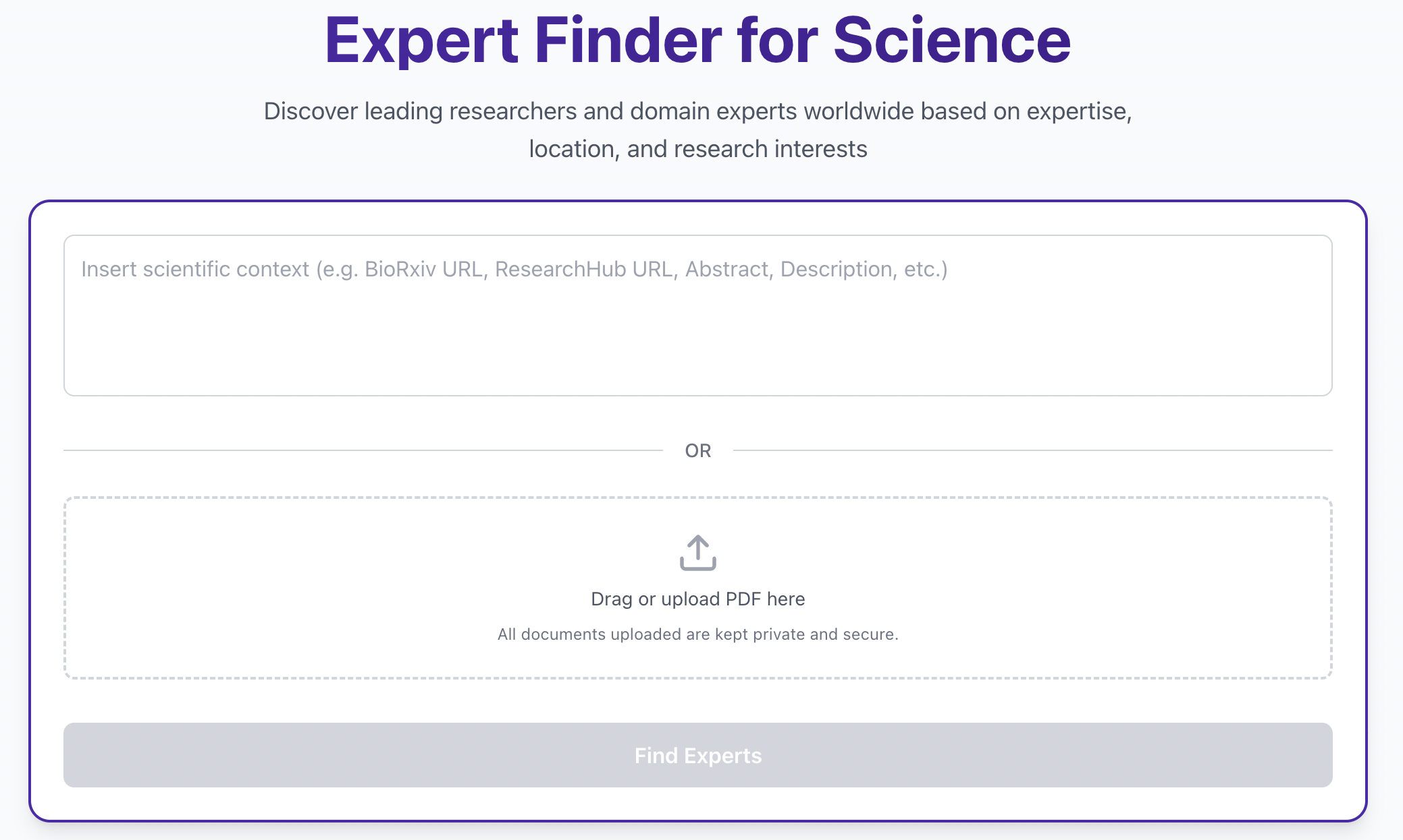 Scientist Finder - Main screenshot showing features and interface