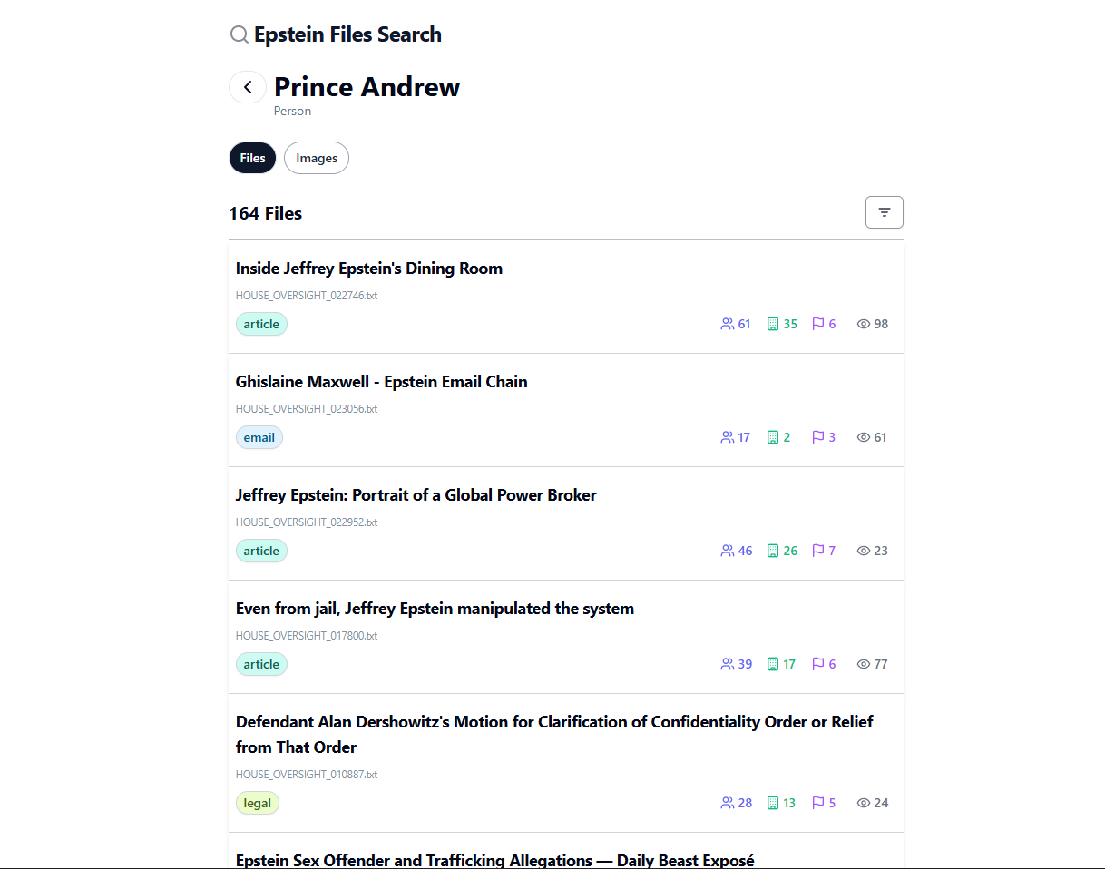 Epstein Files Organized & Searchable - Screenshot 3 preview
