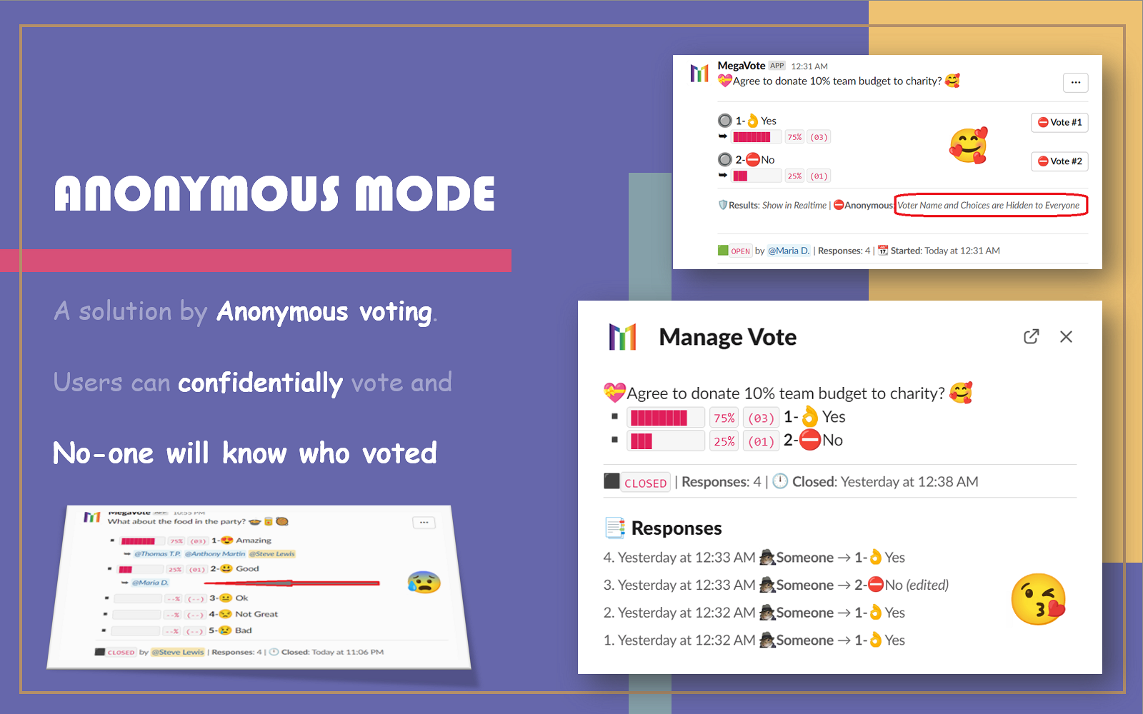 Megavote Slack 앱 - 시원하고, 풍부하고 재미있는, 여론 조사, 투표 및 설문 조사 - 무제한 무료 미디어 5