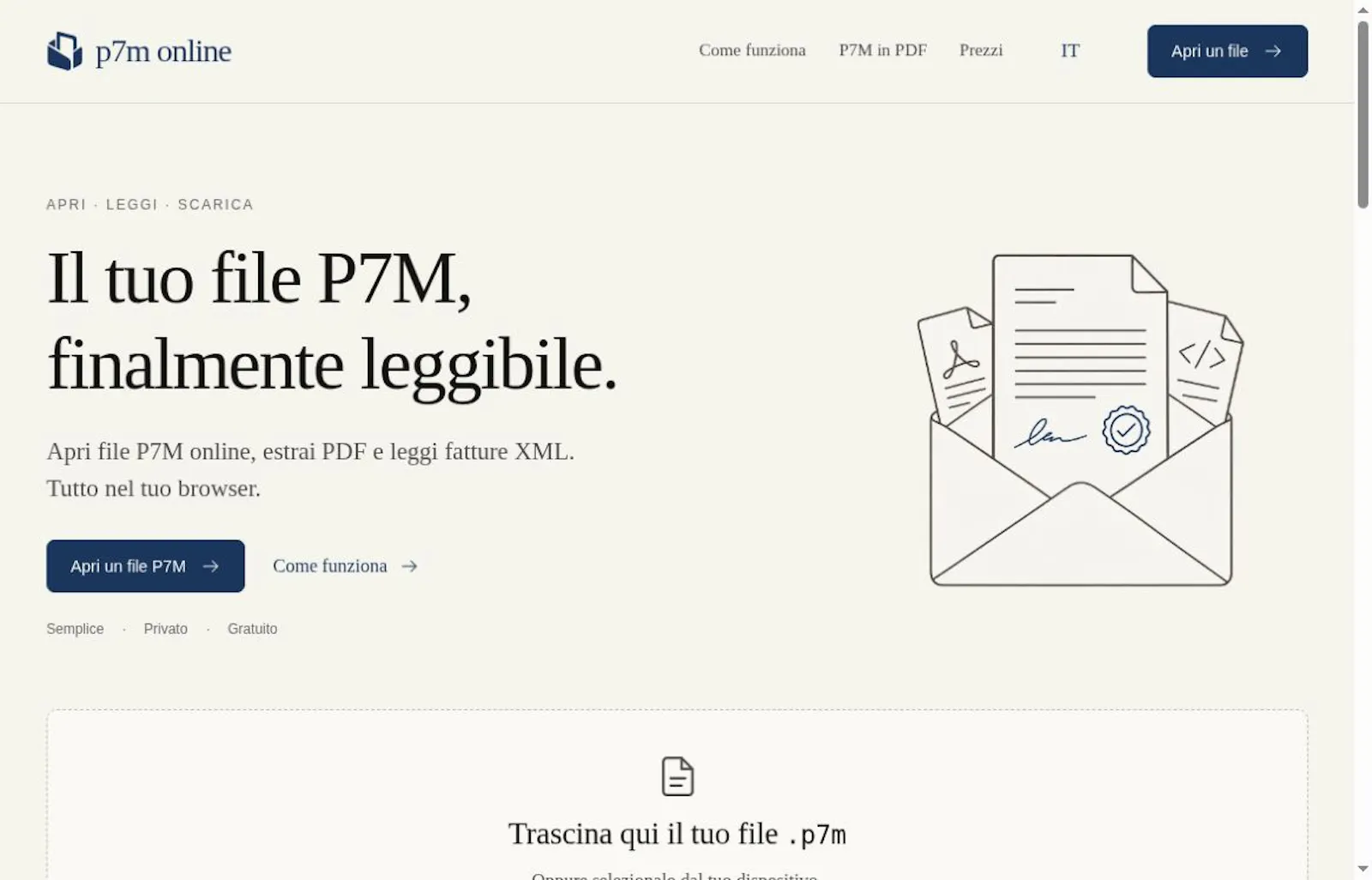 p7m online screenshot 2