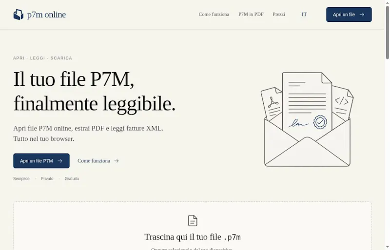 p7m online screenshot 2