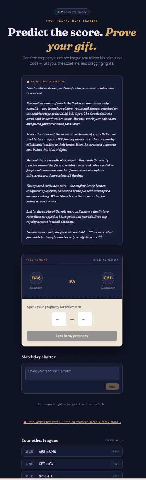 MysticScore — Predict the score gallery image