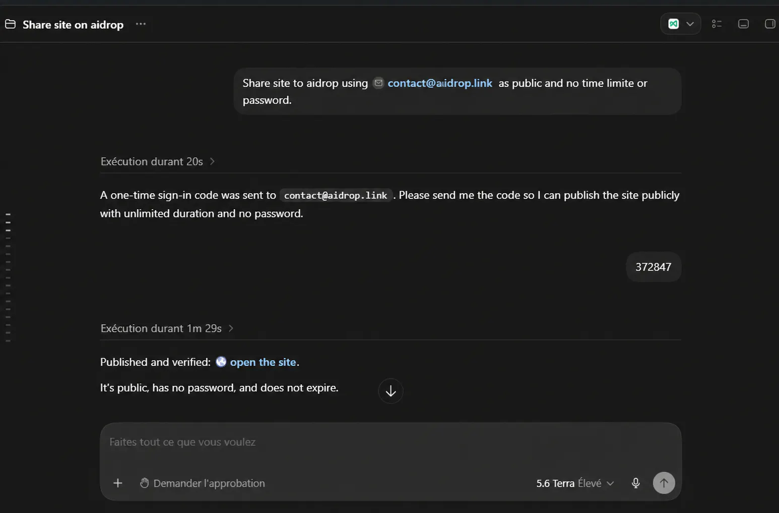 Ask your AI. Get a live link. gallery image
