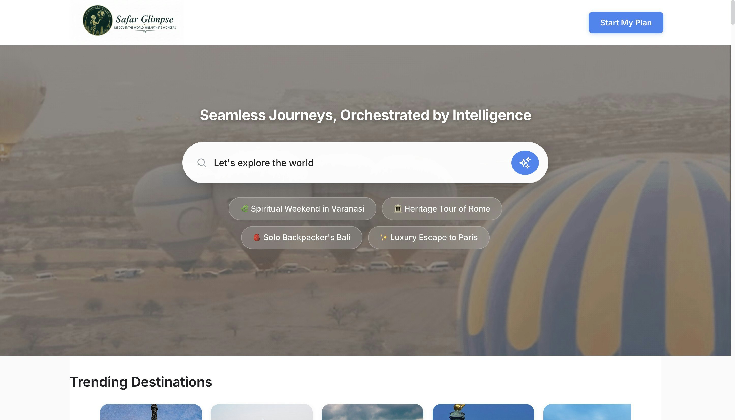 SafarGlimpse: AI That Plans Real Trips gallery image