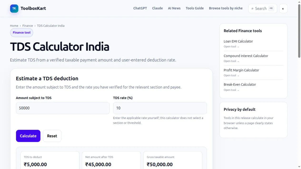 TDS Calculator India gallery image