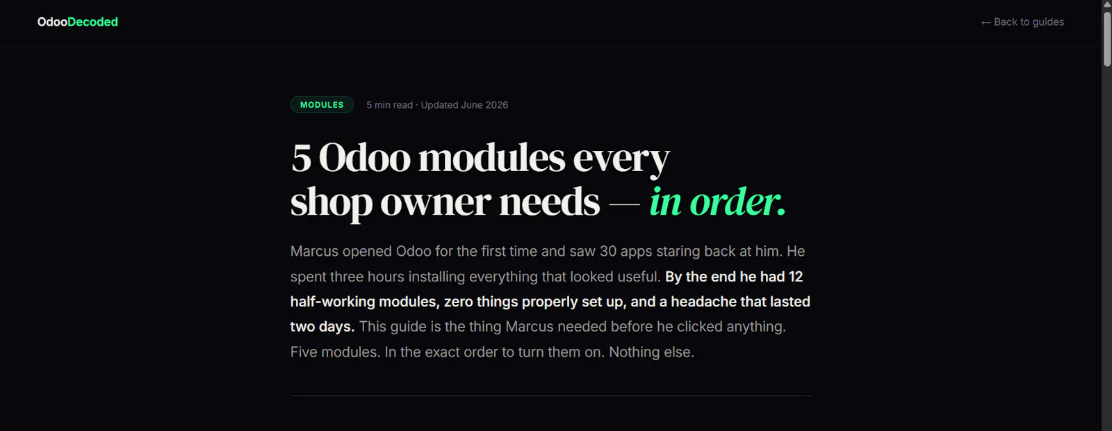 OdooDecoded screenshot 2