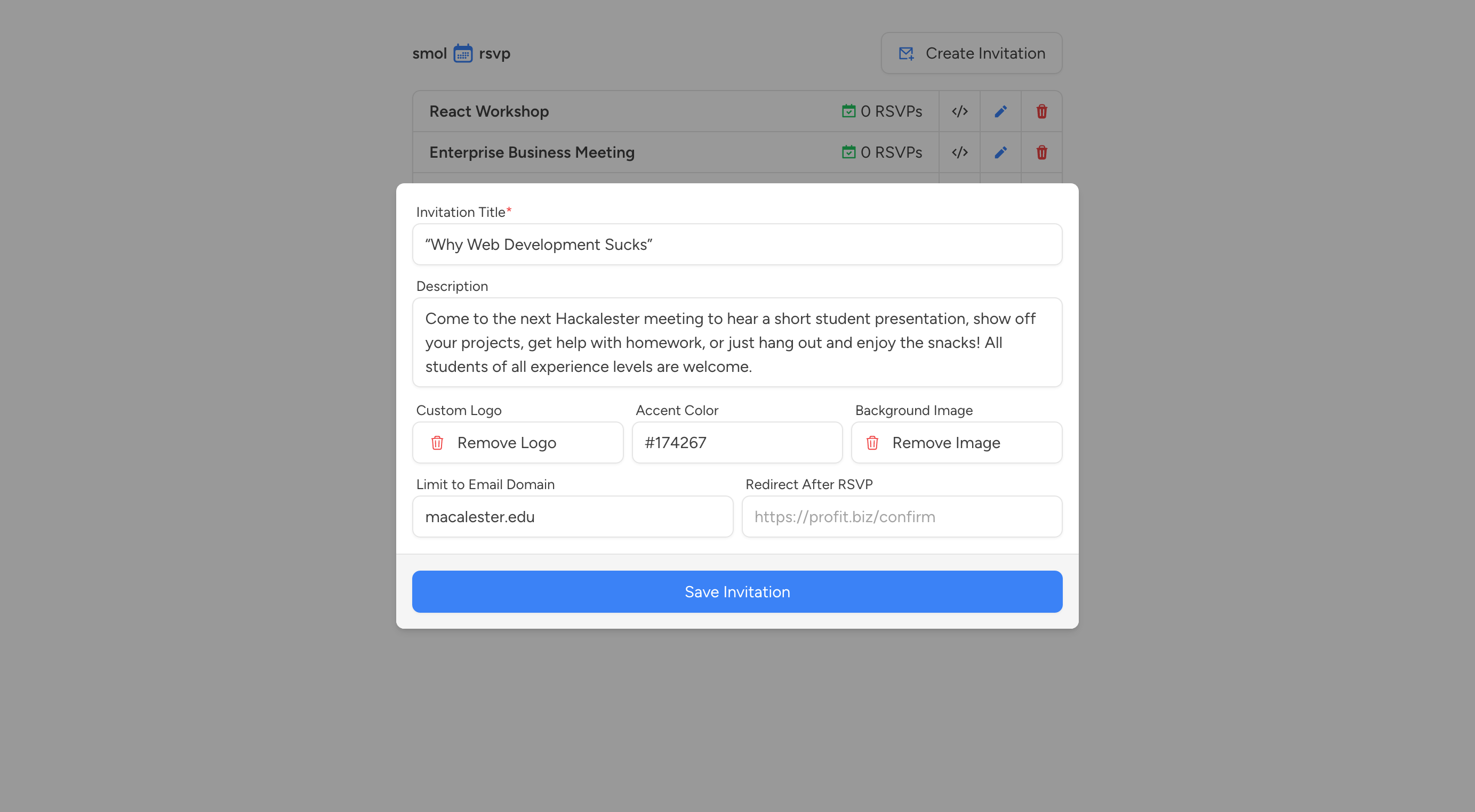 smol.rsvp - Free and easy RSVP pages, powered by Google Calendar media 4